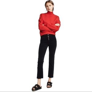 Nwt AG Isabelle Straight Crop Black Button Fly Corduroy Jean Size 23